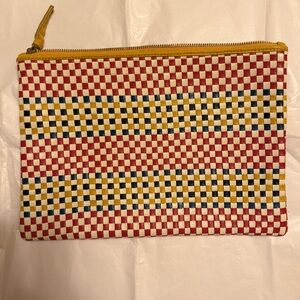 Clare V Flat Checkered Clutch